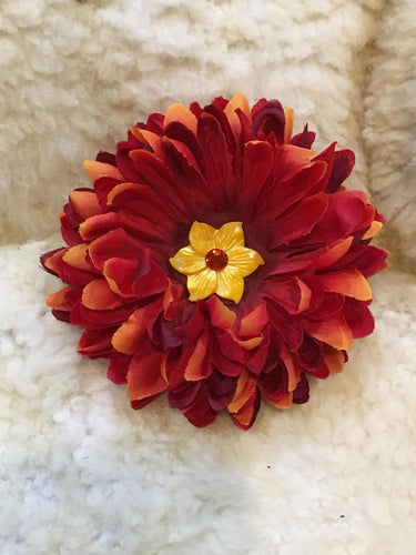 Red Floral Hair Clip