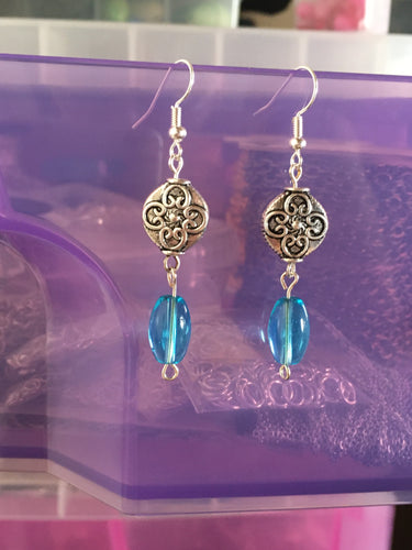 Blue Celtic Earrings