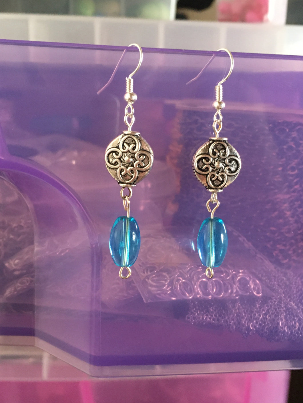 Blue Celtic Earrings